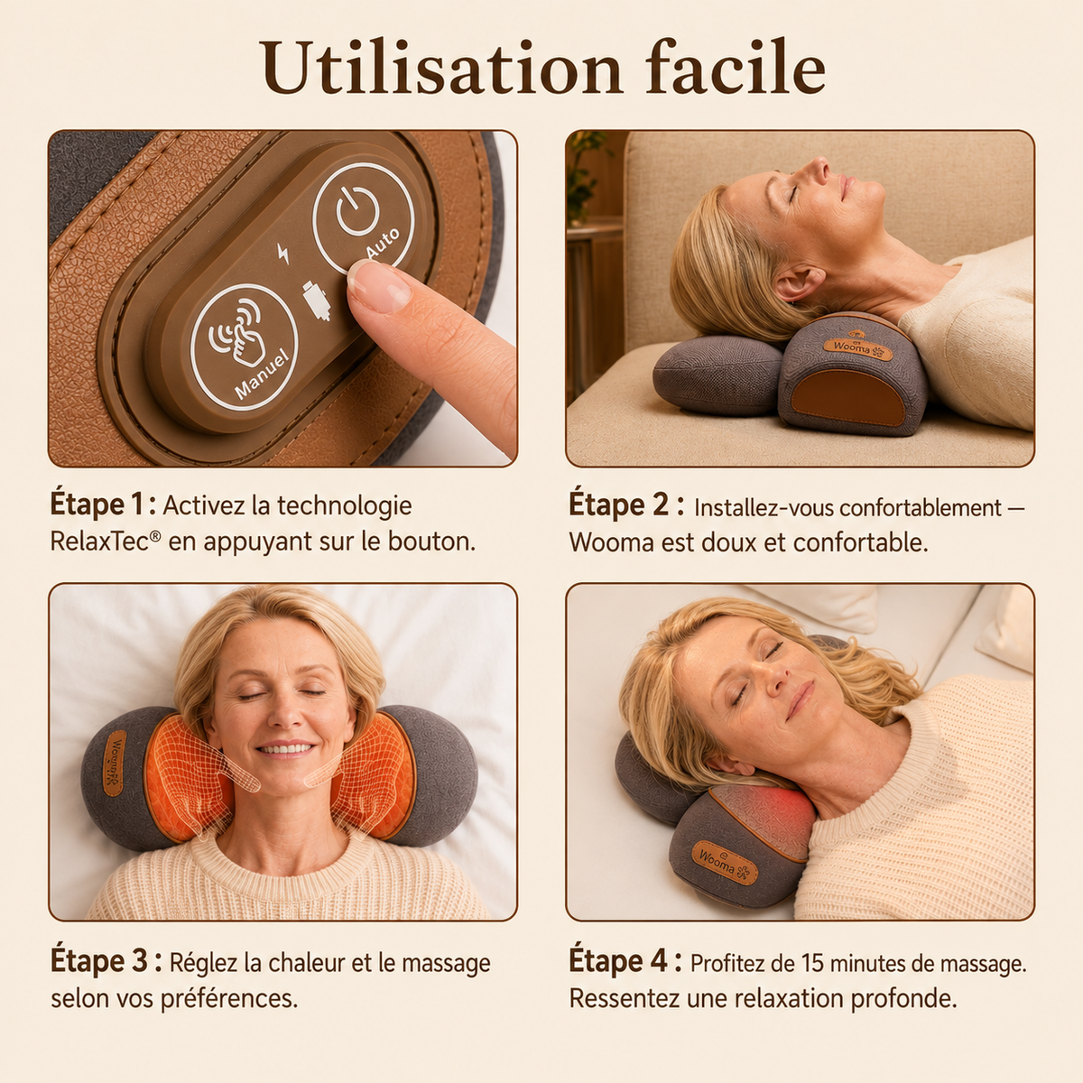 Wooma NeckEase Pro - Masseur Chauffant