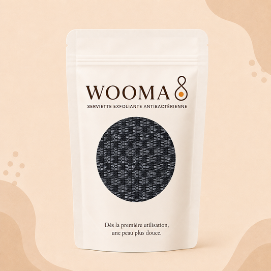 Serviette de douche exfoliante antibactérienne Wooma